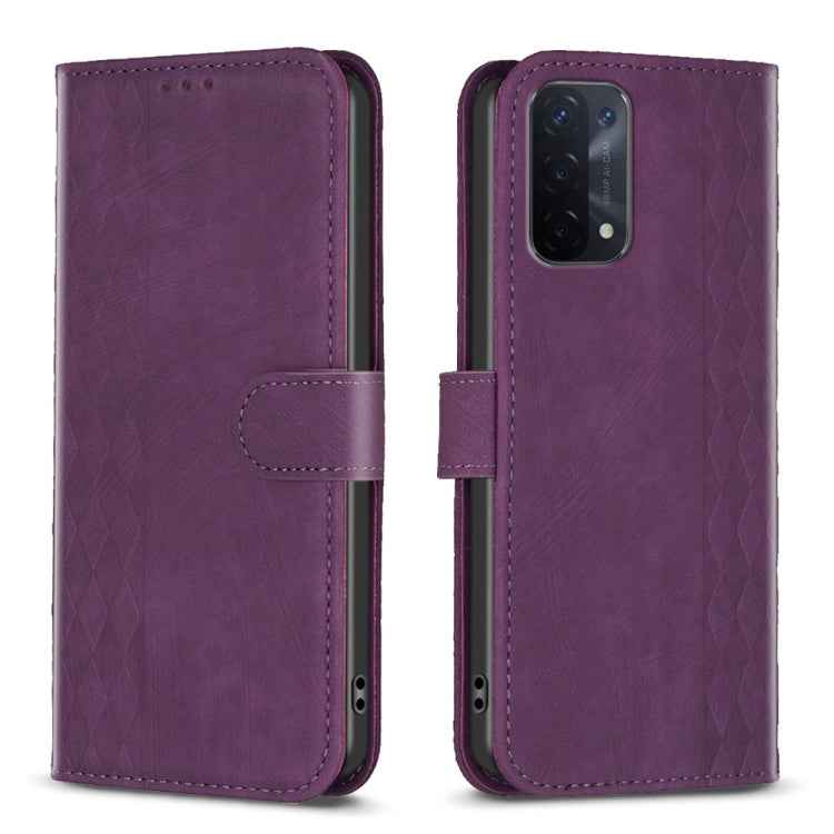 Plaid Embossed Leather Phone Case, For OPPO A16 / A16s / A54s / A55, For OPPO A74 4G / F19 4G, For OPPO A74 5G / A93 5G / A54 5G, For OPPO A94 4G / Reno5 F / F19 Pro, For OPPO A94 5G / F19 Pro+ 5G, For OPPO A96 5G / Reno7 Z, For OPPO Find X6�����������...
