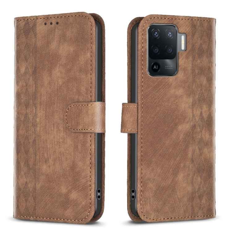 Plaid Embossed Leather Phone Case, For OPPO A16 / A16s / A54s / A55, For OPPO A74 4G / F19 4G, For OPPO A74 5G / A93 5G / A54 5G, For OPPO A94 4G / Reno5 F / F19 Pro, For OPPO A94 5G / F19 Pro+ 5G, For OPPO A96 5G / Reno7 Z, For OPPO Find X6�����������...