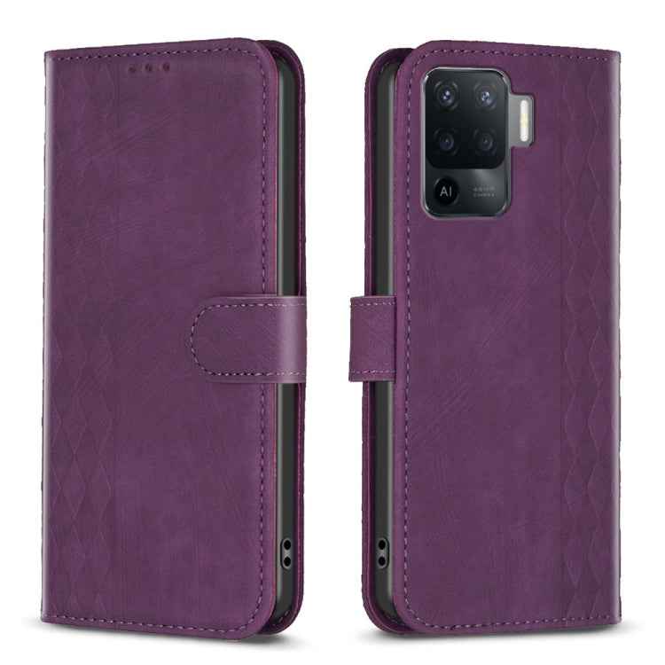 Plaid Embossed Leather Phone Case, For OPPO A16 / A16s / A54s / A55, For OPPO A74 4G / F19 4G, For OPPO A74 5G / A93 5G / A54 5G, For OPPO A94 4G / Reno5 F / F19 Pro, For OPPO A94 5G / F19 Pro+ 5G, For OPPO A96 5G / Reno7 Z, For OPPO Find X6�����������...