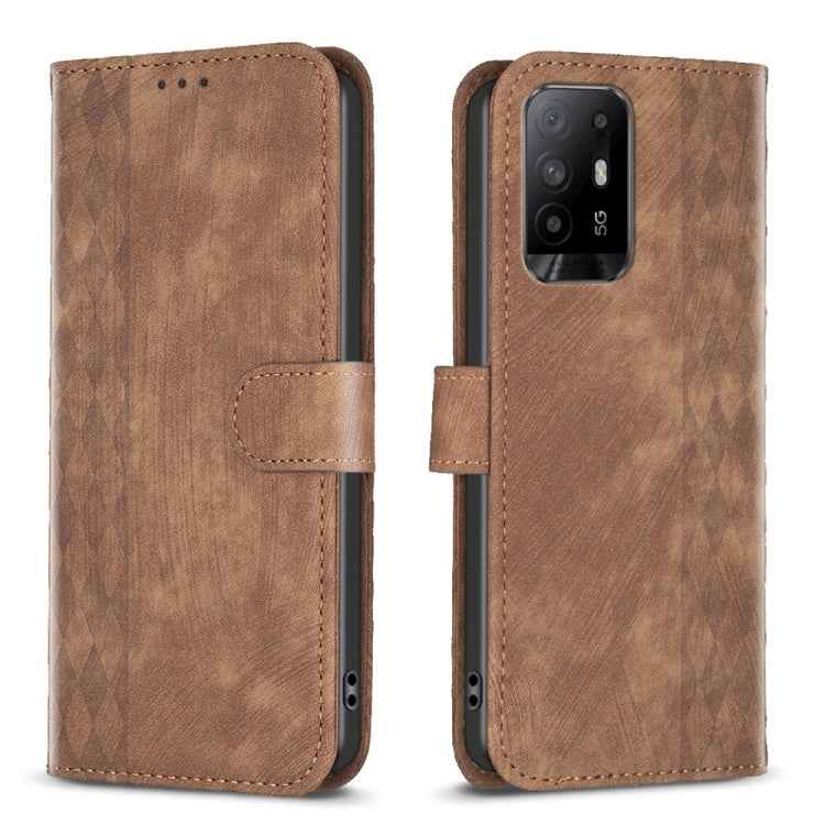 Plaid Embossed Leather Phone Case, For OPPO A16 / A16s / A54s / A55, For OPPO A74 4G / F19 4G, For OPPO A74 5G / A93 5G / A54 5G, For OPPO A94 4G / Reno5 F / F19 Pro, For OPPO A94 5G / F19 Pro+ 5G, For OPPO A96 5G / Reno7 Z, For OPPO Find X6�����������...