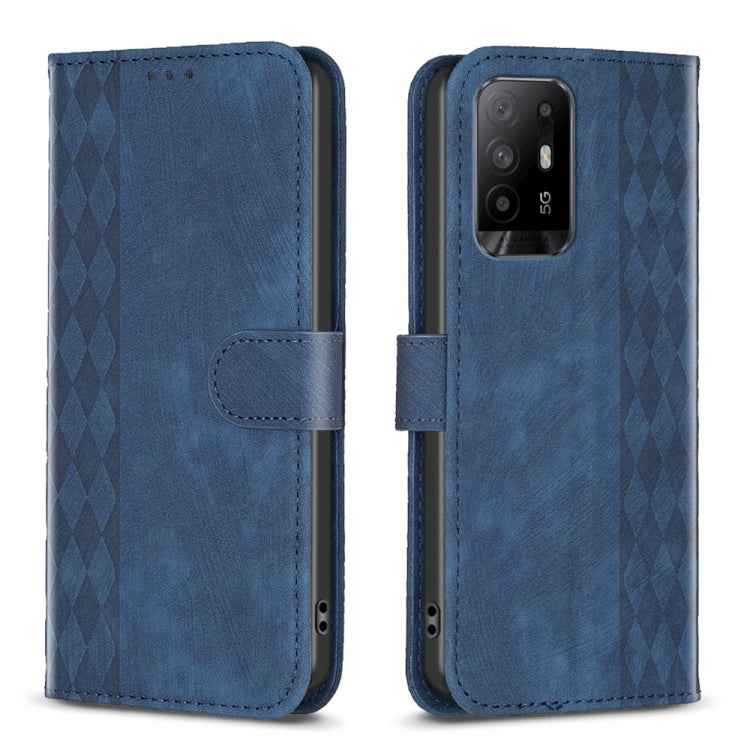Plaid Embossed Leather Phone Case, For OPPO A16 / A16s / A54s / A55, For OPPO A74 4G / F19 4G, For OPPO A74 5G / A93 5G / A54 5G, For OPPO A94 4G / Reno5 F / F19 Pro, For OPPO A94 5G / F19 Pro+ 5G, For OPPO A96 5G / Reno7 Z, For OPPO Find X6�����������...