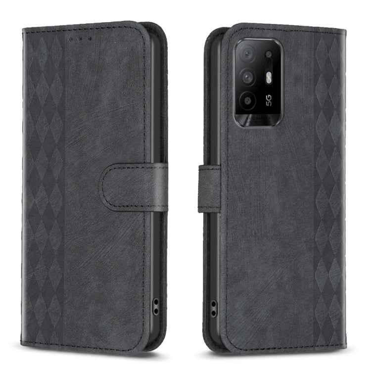 Plaid Embossed Leather Phone Case, For OPPO A16 / A16s / A54s / A55, For OPPO A74 4G / F19 4G, For OPPO A74 5G / A93 5G / A54 5G, For OPPO A94 4G / Reno5 F / F19 Pro, For OPPO A94 5G / F19 Pro+ 5G, For OPPO A96 5G / Reno7 Z, For OPPO Find X6�����������...