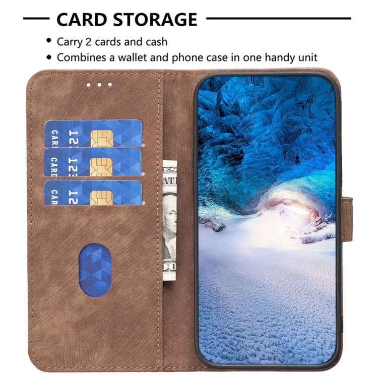 Plaid Embossed Leather Phone Case, For Realme C55