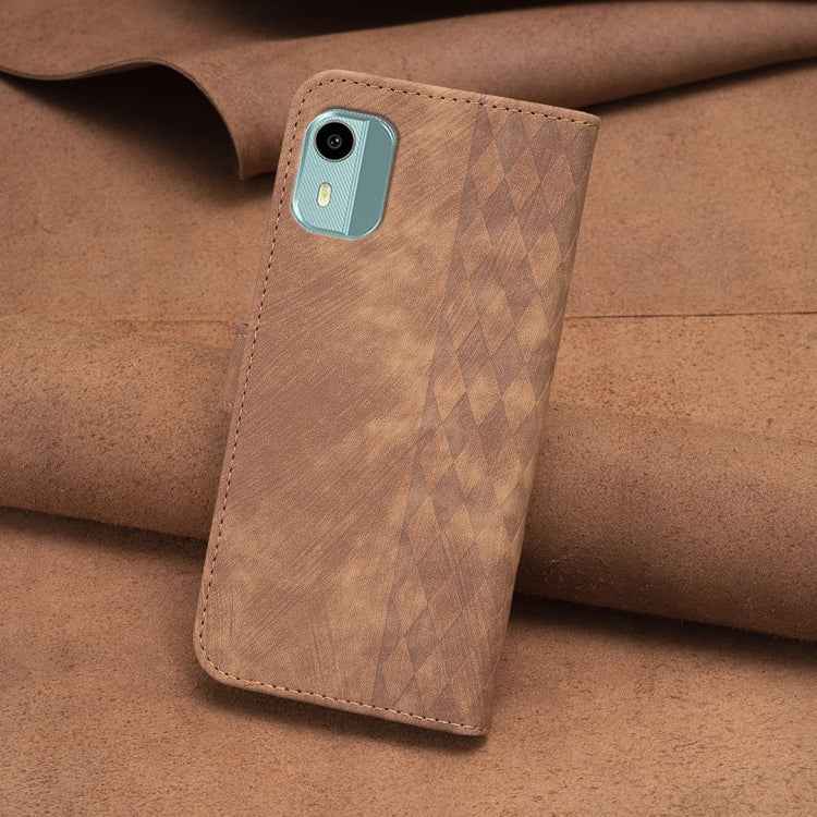 Plaid Embossed Leather Phone Case, For Nokia C12, For Nokia G42/G310, For Nokia C22, For Nokia C32, For Nokia G21 / G11, For Nokia G22
