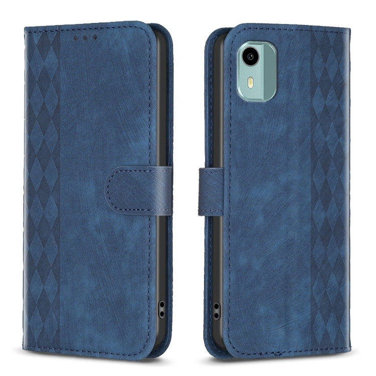 Plaid Embossed Leather Phone Case, For Nokia G42/G310, For Nokia C12, For Nokia C22, For Nokia C32, For Nokia G21 / G11, For Nokia G22