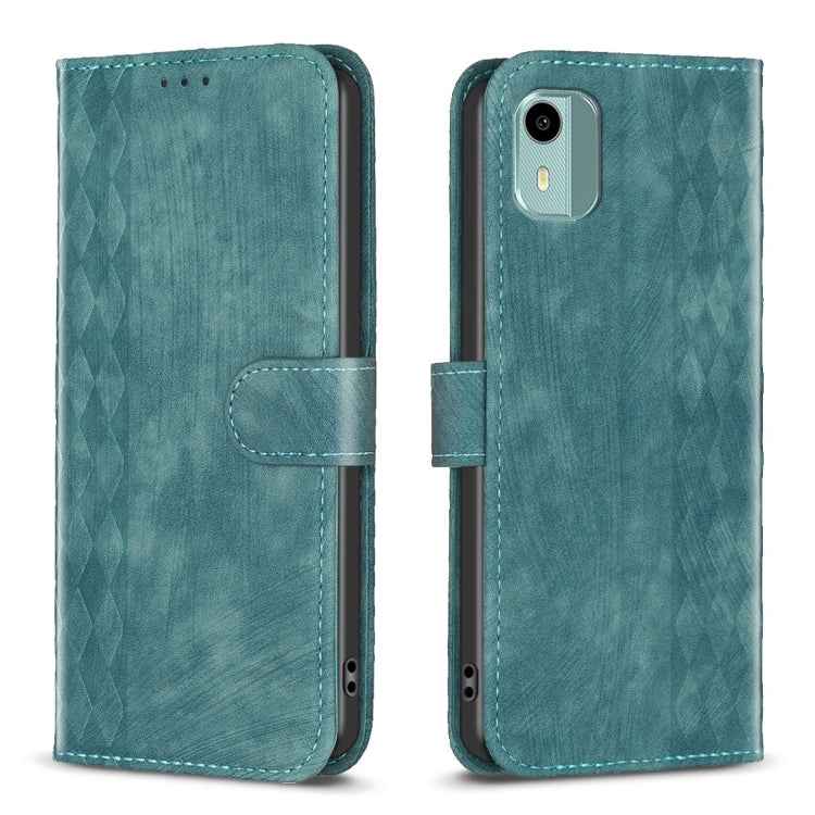Plaid Embossed Leather Phone Case, For Nokia C12, For Nokia G42/G310, For Nokia C22, For Nokia C32, For Nokia G21 / G11, For Nokia G22