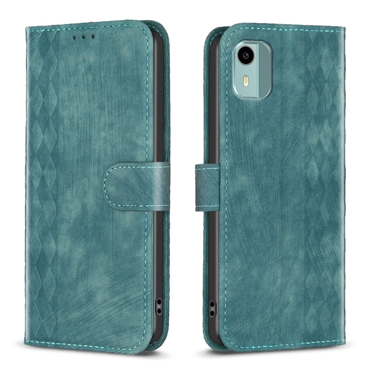 Plaid Embossed Leather Phone Case, For Nokia G42/G310, For Nokia C12, For Nokia C22, For Nokia C32, For Nokia G21 / G11, For Nokia G22