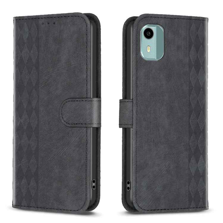 Plaid Embossed Leather Phone Case, For Nokia C12, For Nokia G42/G310, For Nokia C22, For Nokia C32, For Nokia G21 / G11, For Nokia G22
