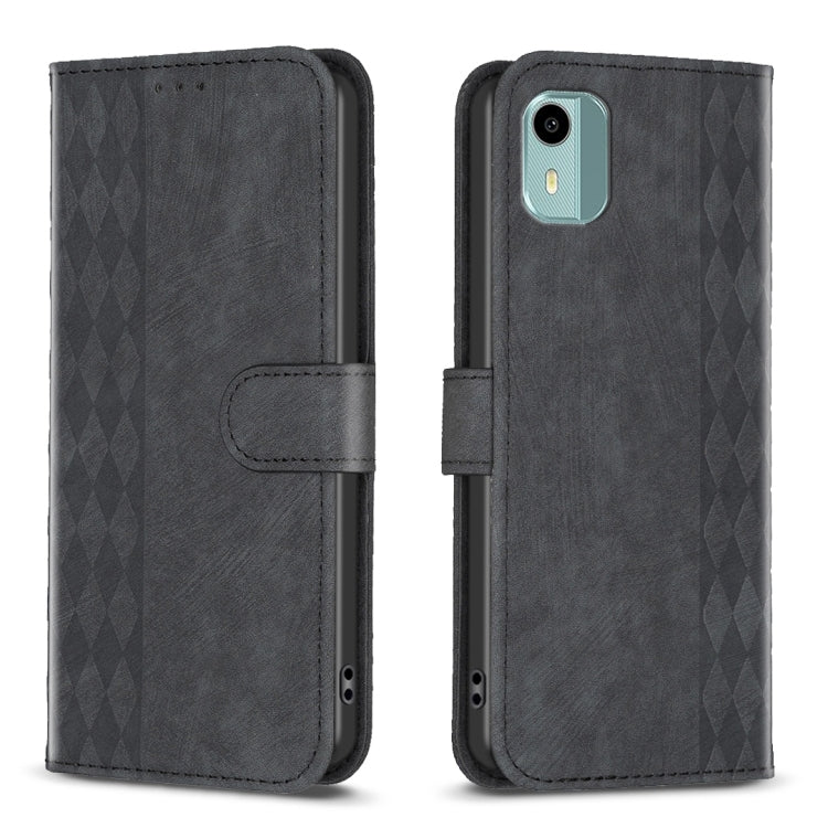 Plaid Embossed Leather Phone Case, For Nokia G42/G310, For Nokia C12, For Nokia C22, For Nokia C32, For Nokia G21 / G11, For Nokia G22