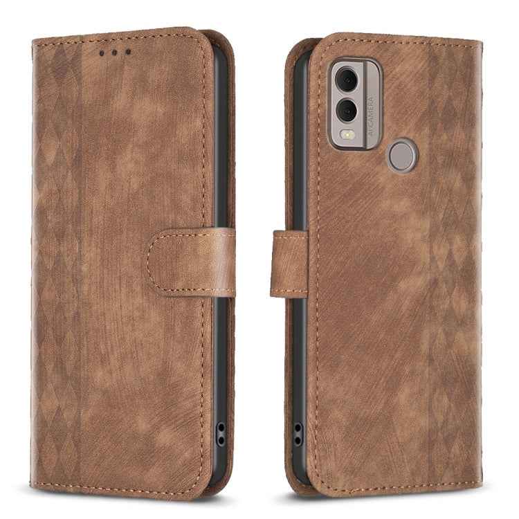 Plaid Embossed Leather Phone Case, For Nokia C12, For Nokia G42/G310, For Nokia C22, For Nokia C32, For Nokia G21 / G11, For Nokia G22