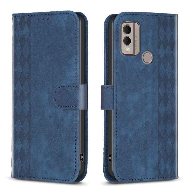 Plaid Embossed Leather Phone Case, For Nokia C12, For Nokia G42/G310, For Nokia C22, For Nokia C32, For Nokia G21 / G11, For Nokia G22