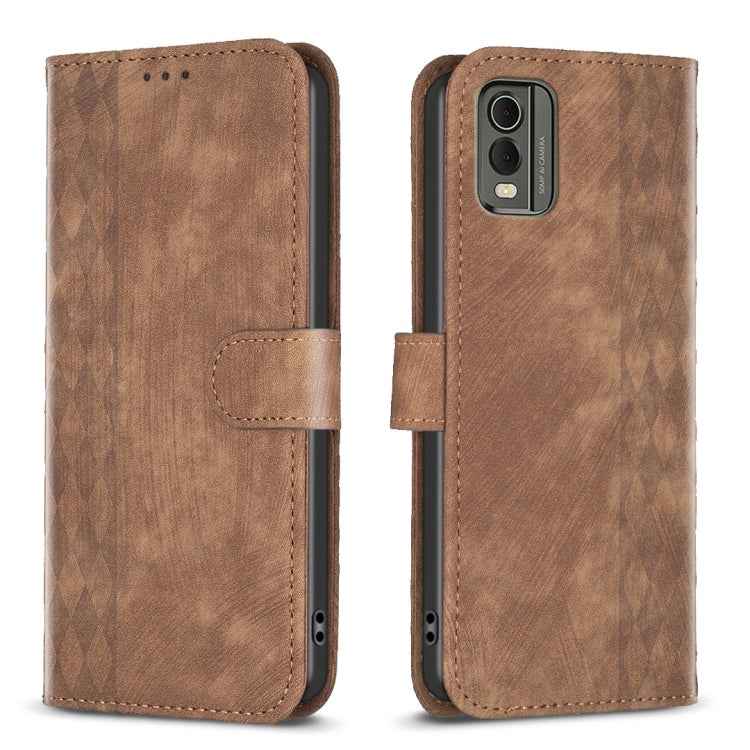 Plaid Embossed Leather Phone Case, For Nokia C12, For Nokia G42/G310, For Nokia C22, For Nokia C32, For Nokia G21 / G11, For Nokia G22