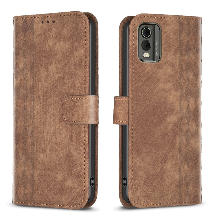 Plaid Embossed Leather Phone Case, For Nokia G42/G310, For Nokia C12, For Nokia C22, For Nokia C32, For Nokia G21 / G11, For Nokia G22