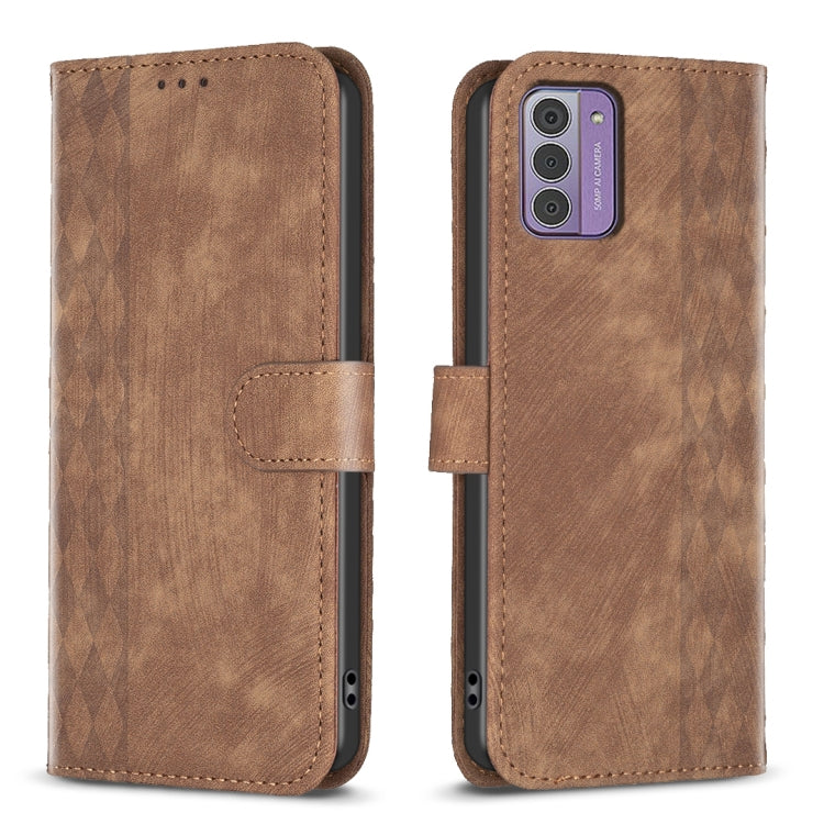 Plaid Embossed Leather Phone Case, For Nokia G42/G310, For Nokia C12, For Nokia C22, For Nokia C32, For Nokia G21 / G11, For Nokia G22