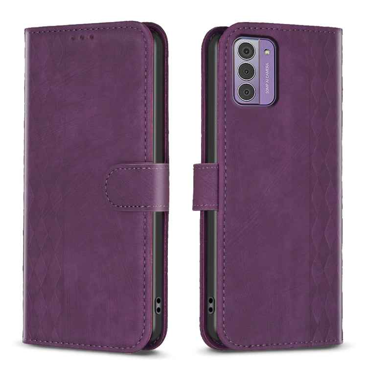 Plaid Embossed Leather Phone Case, For Nokia C12, For Nokia G42/G310, For Nokia C22, For Nokia C32, For Nokia G21 / G11, For Nokia G22