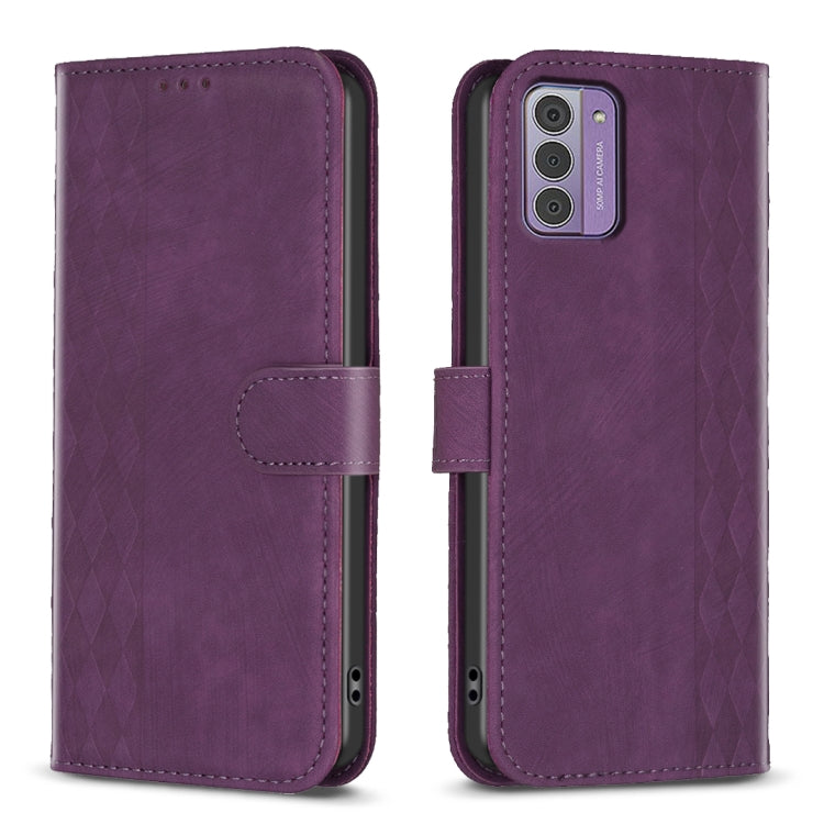 Plaid Embossed Leather Phone Case, For Nokia G42/G310, For Nokia C12, For Nokia C22, For Nokia C32, For Nokia G21 / G11, For Nokia G22