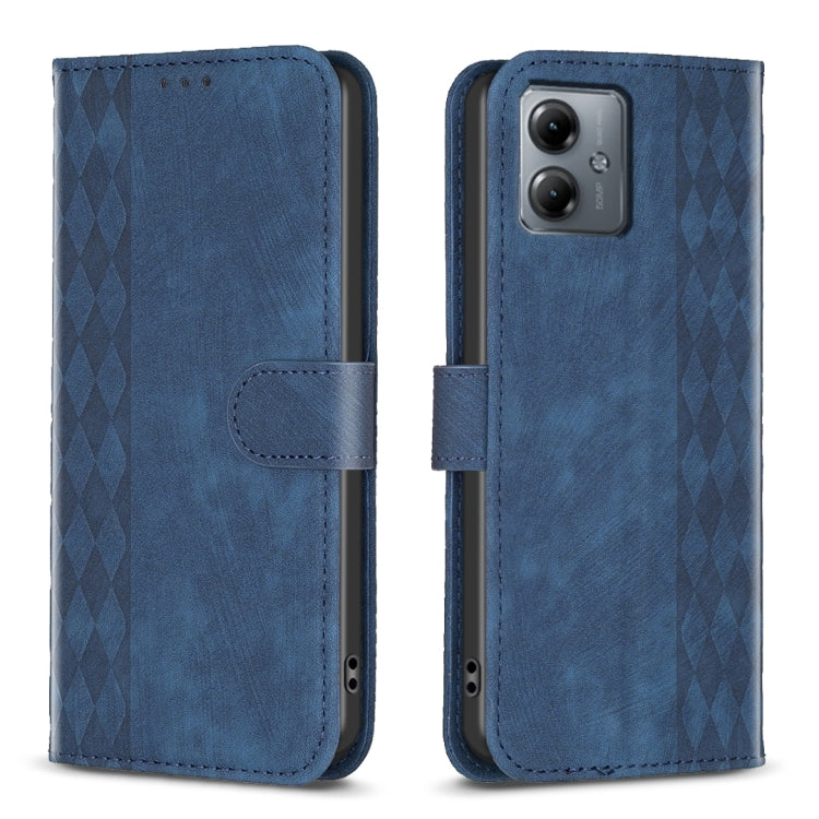 Plaid Embossed Leather Phone Case, For Motorola Moto E13 4G, For Motorola Moto G14 4G, For Motorola Moto G13 4G /G53 5G, For Motorola Moto G73 5G