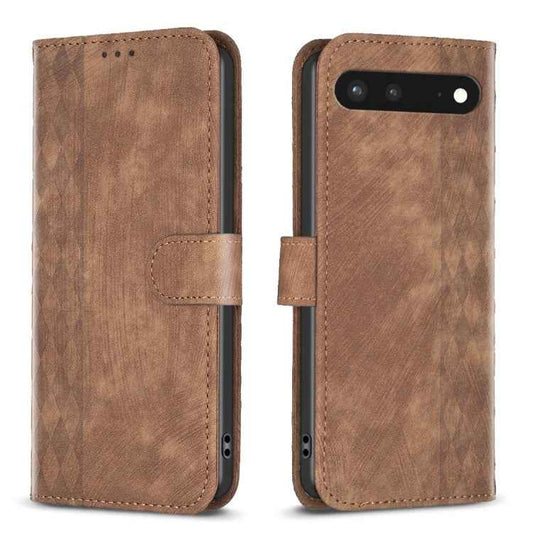 Plaid Embossed Leather Phone Case, For Google Pixel 7, For Google Pixel 7a, For Google Pixel 7 Pro, For Google Pixel 8, For Google Pixel 8 Pro