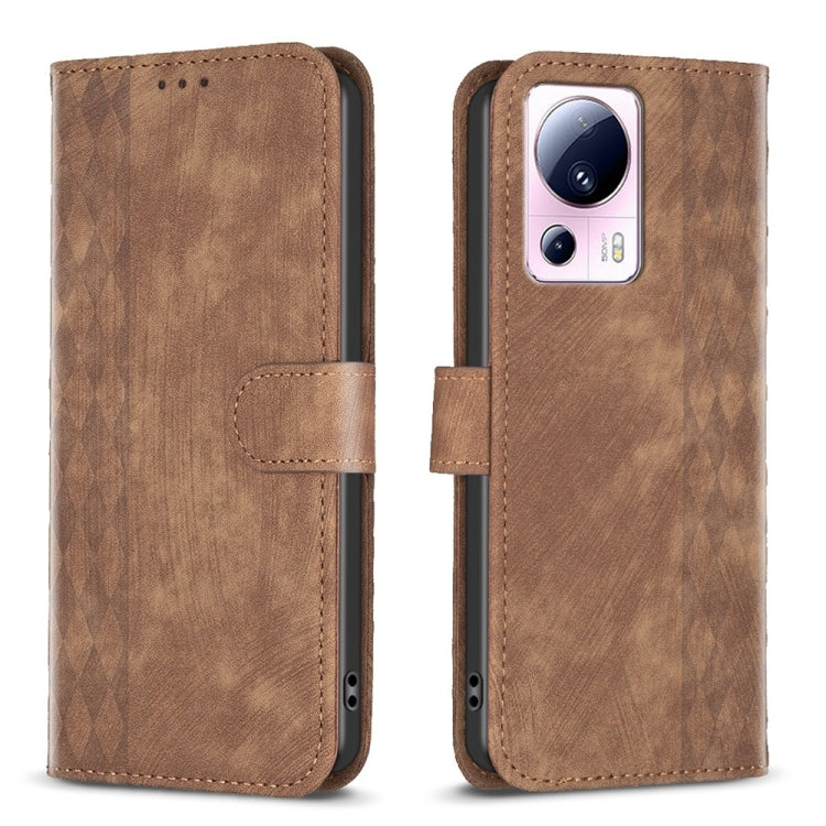 Plaid Embossed Leather Phone Case, For Xiaomi Redmi Note 12S 4G / Note 11, For Xiaomi Redmi Note 12 4G Global, For Xiaomi Civi 3 5G, For Xiaomi Redmi A1 / A1+, For Xiaomi Redmi Note 12 Pro+ Global, For Xiaomi Redmi Note 12 Pro Global                   ...