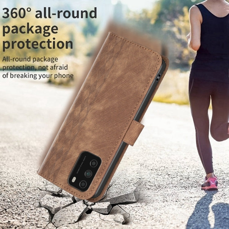 Plaid Embossed Leather Phone Case, For Xiaomi Poco M3 CN Version, For Xiaomi Poco X3 / X3 NFC, For Xiaomi Redmi 9A, For Xiaomi Redmi 9, For Xiaomi Redmi 9C, For Xiaomi Redmi Note 9, For Xiaomi Redmi Note 9 Pro