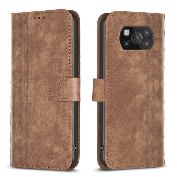 Plaid Embossed Leather Phone Case, For Xiaomi Poco M3 CN Version, For Xiaomi Poco X3 / X3 NFC, For Xiaomi Redmi 9A, For Xiaomi Redmi 9, For Xiaomi Redmi 9C, For Xiaomi Redmi Note 9, For Xiaomi Redmi Note 9 Pro