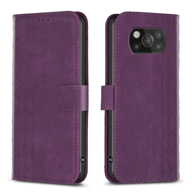 Plaid Embossed Leather Phone Case, For Xiaomi Poco M3 CN Version, For Xiaomi Poco X3 / X3 NFC, For Xiaomi Redmi 9A, For Xiaomi Redmi 9, For Xiaomi Redmi 9C, For Xiaomi Redmi Note 9, For Xiaomi Redmi Note 9 Pro