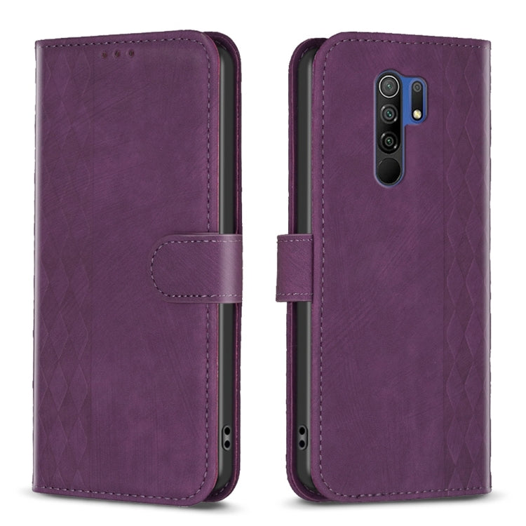 Plaid Embossed Leather Phone Case, For Xiaomi Poco M3 CN Version, For Xiaomi Poco X3 / X3 NFC, For Xiaomi Redmi 9A, For Xiaomi Redmi 9, For Xiaomi Redmi 9C, For Xiaomi Redmi Note 9, For Xiaomi Redmi Note 9 Pro
