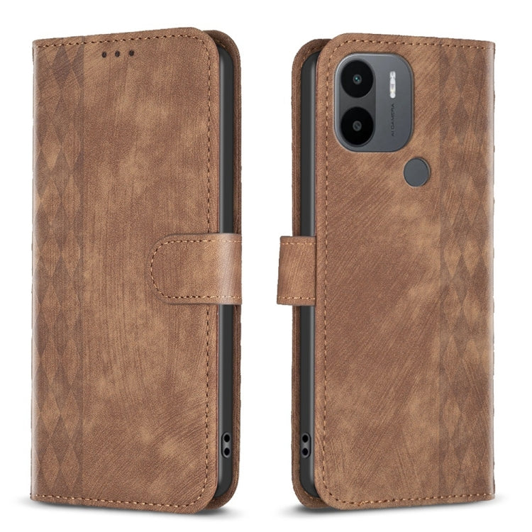 Plaid Embossed Leather Phone Case, For Xiaomi Redmi Note 12S 4G / Note 11, For Xiaomi Redmi Note 12 4G Global, For Xiaomi Civi 3 5G, For Xiaomi Redmi A1 / A1+, For Xiaomi Redmi Note 12 Pro+ Global, For Xiaomi Redmi Note 12 Pro Global                   ...