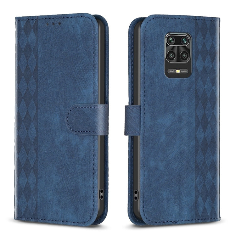 Plaid Embossed Leather Phone Case, For Xiaomi Redmi Note 9, For Xiaomi Redmi Note 9 Pro