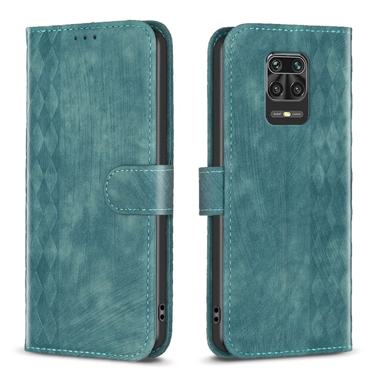 Plaid Embossed Leather Phone Case, For Xiaomi Redmi Note 9, For Xiaomi Redmi Note 9 Pro