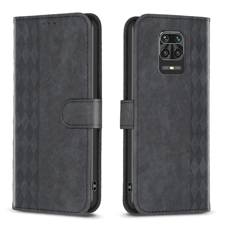 Plaid Embossed Leather Phone Case, For Xiaomi Redmi Note 9, For Xiaomi Redmi Note 9 Pro