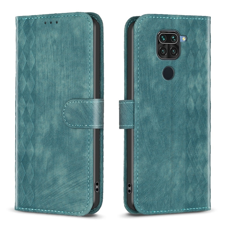 Plaid Embossed Leather Phone Case, For Xiaomi Redmi Note 9, For Xiaomi Redmi Note 9 Pro