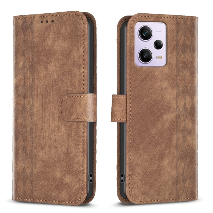 Plaid Embossed Leather Phone Case, For Xiaomi Redmi Note 12S 4G / Note 11, For Xiaomi Redmi Note 12 4G Global, For Xiaomi Civi 3 5G, For Xiaomi Redmi A1 / A1+, For Xiaomi Redmi Note 12 Pro+ Global, For Xiaomi Redmi Note 12 Pro Global                   ...