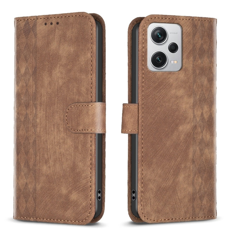 Plaid Embossed Leather Phone Case, For Xiaomi Redmi Note 12S 4G / Note 11, For Xiaomi Redmi Note 12 4G Global, For Xiaomi Civi 3 5G, For Xiaomi Redmi A1 / A1+, For Xiaomi Redmi Note 12 Pro+ Global, For Xiaomi Redmi Note 12 Pro Global                   ...