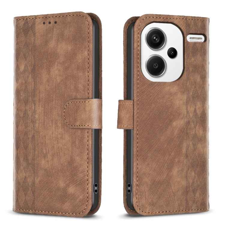 Plaid Embossed Leather Phone Case, For Xiaomi Redmi Note 13 Pro 4G Global, For Xiaomi Poco M6 Pro 4G, For Xiaomi Redmi Note 13 4G Global, For Xiaomi Redmi Note 13, For Xiaomi Redmi 13C, For Xiaomi Redmi Note 13 Pro+ 5G, For Xiaomi Redmi Note 13 Pro 5G�...