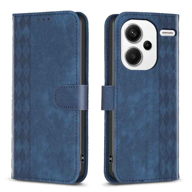 Plaid Embossed Leather Phone Case, For Xiaomi Redmi Note 13 Pro 4G Global, For Xiaomi Poco M6 Pro 4G, For Xiaomi Redmi Note 13 4G Global, For Xiaomi Redmi Note 13, For Xiaomi Redmi 13C, For Xiaomi Redmi Note 13 Pro+ 5G, For Xiaomi Redmi Note 13 Pro 5G�...