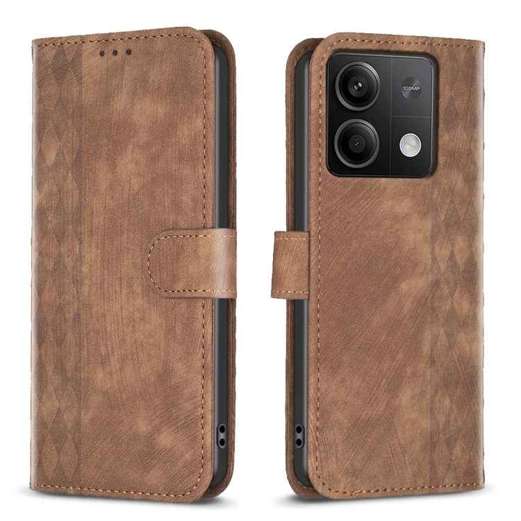 Plaid Embossed Leather Phone Case, For Xiaomi Redmi Note 13 Pro 4G Global, For Xiaomi Poco M6 Pro 4G, For Xiaomi Redmi Note 13 4G Global, For Xiaomi Redmi Note 13, For Xiaomi Redmi 13C, For Xiaomi Redmi Note 13 Pro+ 5G, For Xiaomi Redmi Note 13 Pro 5G�...