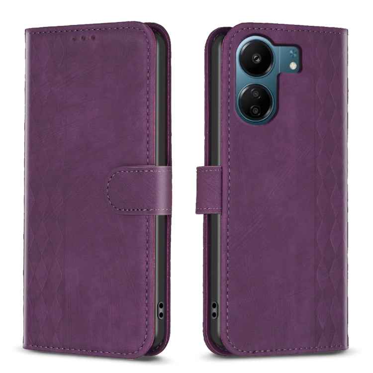 Plaid Embossed Leather Phone Case, For Xiaomi Redmi Note 13 Pro 4G Global, For Xiaomi Poco M6 Pro 4G, For Xiaomi Redmi Note 13 4G Global, For Xiaomi Redmi Note 13, For Xiaomi Redmi 13C, For Xiaomi Redmi Note 13 Pro+ 5G, For Xiaomi Redmi Note 13 Pro 5G�...