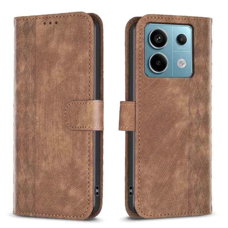 Plaid Embossed Leather Phone Case, For Xiaomi Redmi Note 13 Pro 4G Global, For Xiaomi Poco M6 Pro 4G, For Xiaomi Redmi Note 13 4G Global, For Xiaomi Redmi Note 13, For Xiaomi Redmi 13C, For Xiaomi Redmi Note 13 Pro+ 5G, For Xiaomi Redmi Note 13 Pro 5G�...