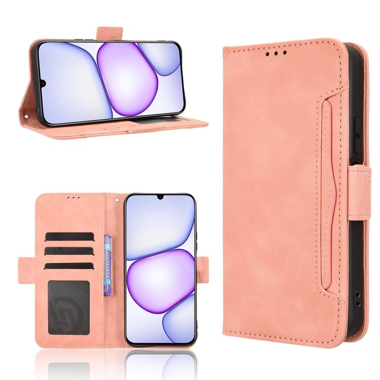 Skin Feel Calf Texture Card Slots Leather Phone Case, For Realme 16T 5G, For Realme C100i 4G / C100x 4G, For Realme C100 4G, For Realme C83 5G / P4 Lite 5G, For Realme P4 Power 5G, For Realme Note 80 4G, For Realme 16 5G, For Realme 16 Pro+ 5G         ...