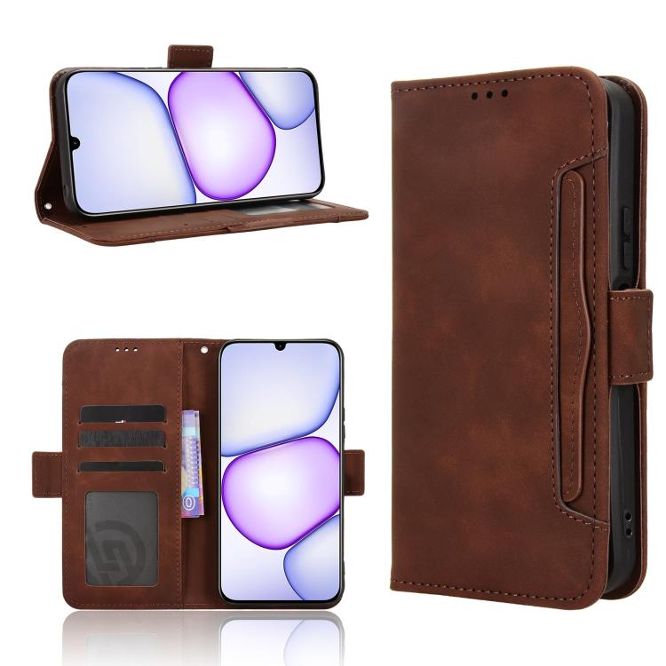 Skin Feel Calf Texture Card Slots Leather Phone Case, For Realme C100 4G, For Realme C83 5G / P4 Lite 5G, For Realme P4 Power 5G, For Realme Note 80 4G, For Realme 16 5G, For Realme 16 Pro+ 5G, For Realme 16 Pro 5G, For Realme P4x 5G                   ...