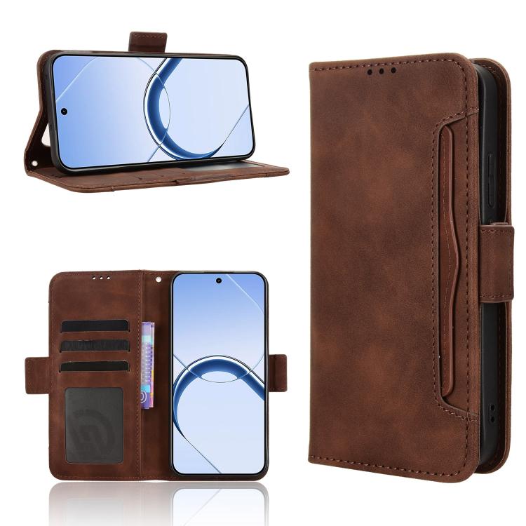 Skin Feel Calf Texture Card Slots Leather Phone Case, For Realme C100 4G, For Realme C83 5G / P4 Lite 5G, For Realme P4 Power 5G, For Realme Note 80 4G, For Realme 16 5G, For Realme 16 Pro+ 5G, For Realme 16 Pro 5G, For Realme P4x 5G                   ...