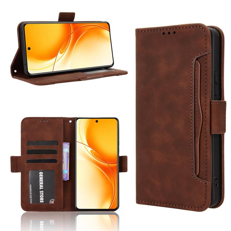 Skin Feel Calf Texture Card Slots Leather Phone Case, For Realme C100 4G, For Realme C83 5G / P4 Lite 5G, For Realme P4 Power 5G, For Realme Note 80 4G, For Realme 16 5G, For Realme 16 Pro+ 5G, For Realme 16 Pro 5G, For Realme P4x 5G                   ...