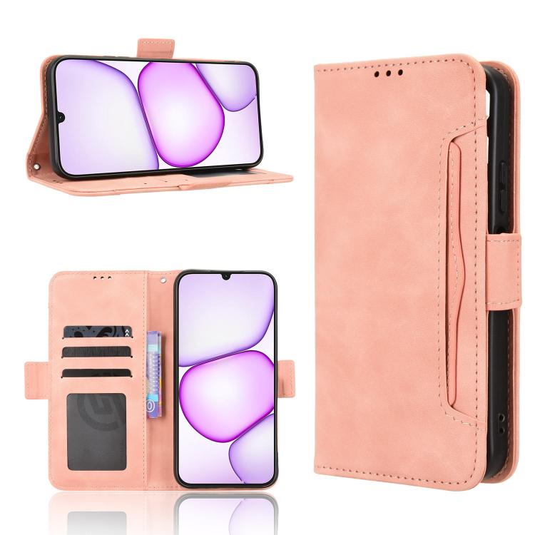 Skin Feel Calf Texture Card Slots Leather Phone Case, For Realme 16T 5G, For Realme C100i 4G / C100x 4G, For Realme C100 4G, For Realme C83 5G / P4 Lite 5G, For Realme P4 Power 5G, For Realme Note 80 4G, For Realme 16 5G, For Realme 16 Pro+ 5G         ...