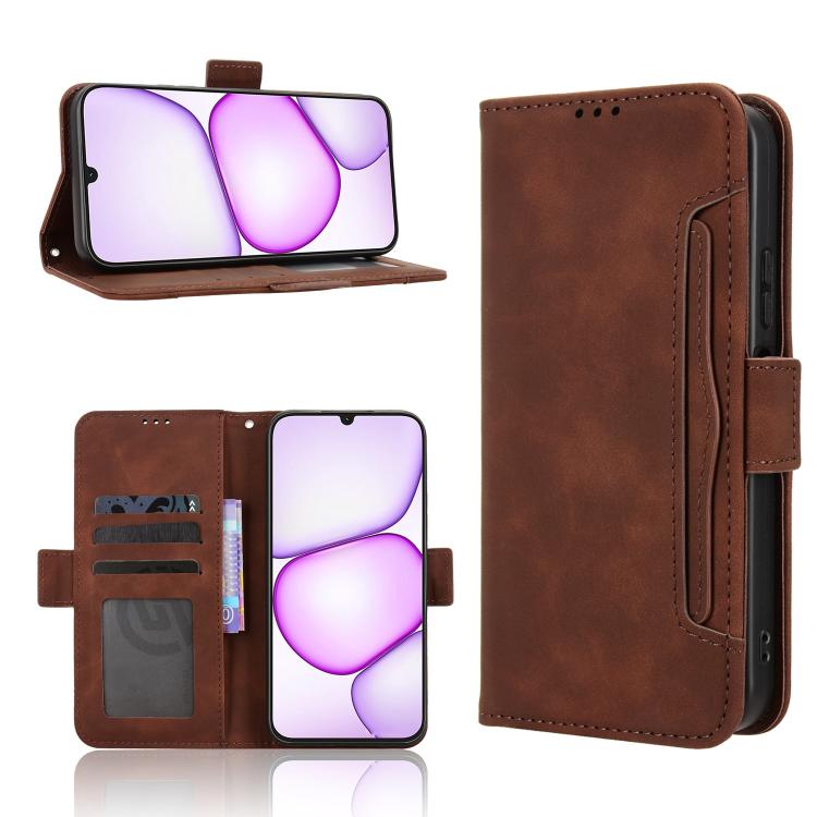 Skin Feel Calf Texture Card Slots Leather Phone Case, For Realme 16T 5G, For Realme C100i 4G / C100x 4G, For Realme C100 4G, For Realme C83 5G / P4 Lite 5G, For Realme P4 Power 5G, For Realme Note 80 4G, For Realme 16 5G, For Realme 16 Pro+ 5G         ...