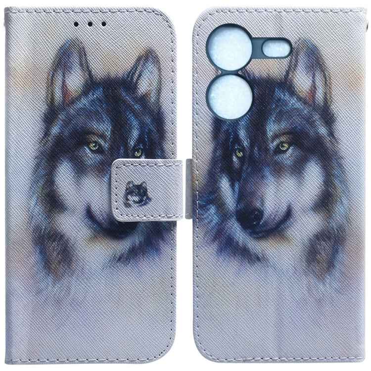 Coloured Drawing Flip Leather Phone Case, For Tecno Pova 5