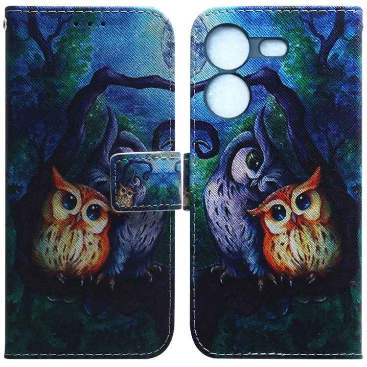 Coloured Drawing Flip Leather Phone Case, For Tecno Pova 5
