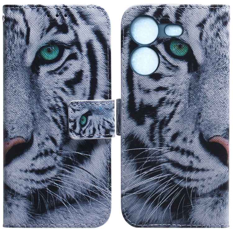 Coloured Drawing Flip Leather Phone Case, For Tecno Pova 5