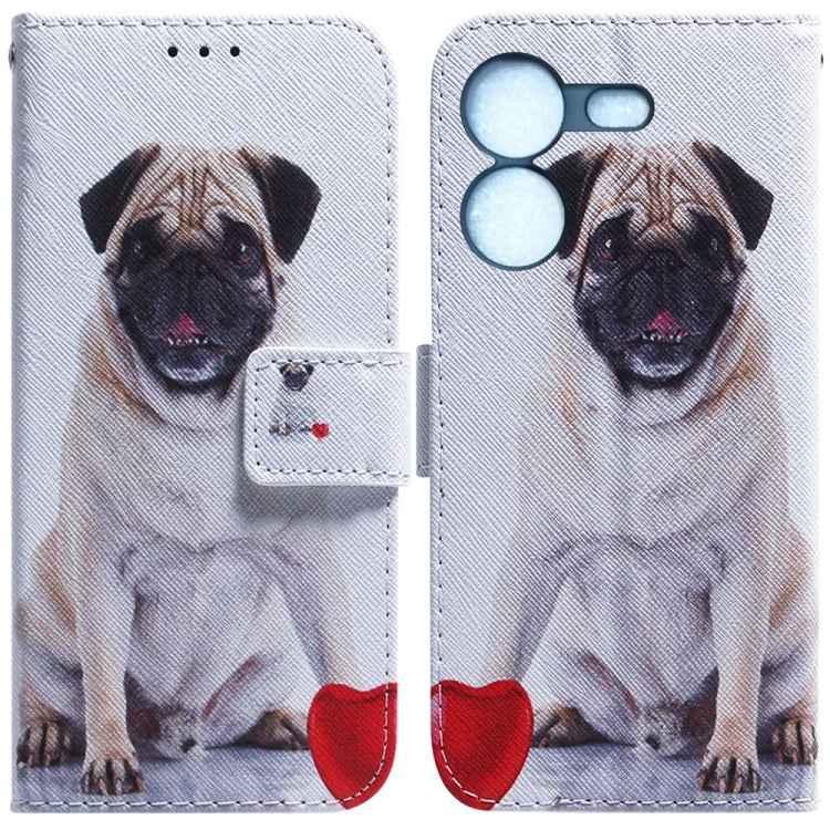 Coloured Drawing Flip Leather Phone Case, For Tecno Pova 5