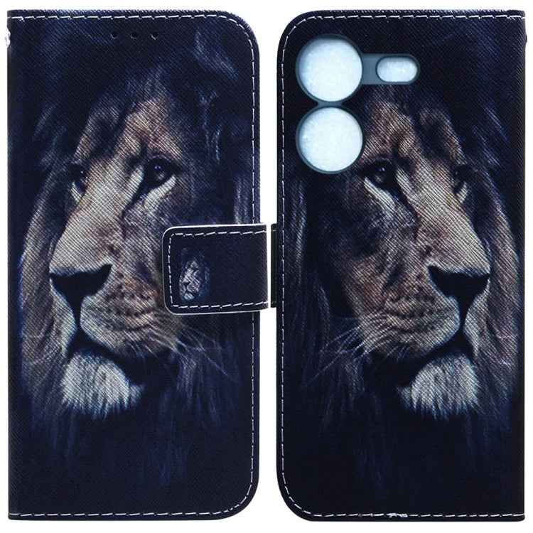 Coloured Drawing Flip Leather Phone Case, For Tecno Pova 5